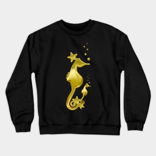 Golden Sea Horse Crewneck Sweatshirt